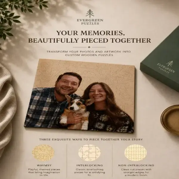 Custom Evergreen Puzzle | Personalized Wooden Jigsaw Puzzle