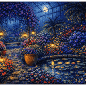 Nighttime Evergreen Conservatory | Premium Wooden Jigsaw Puzzle - Image 2