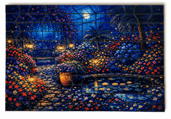 Nighttime Evergreen Conservatory | Premium Wooden Jigsaw Puzzle