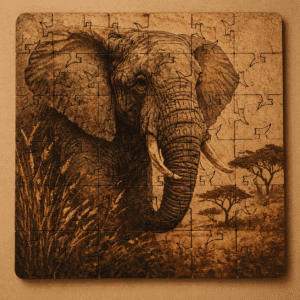 Safari Puzzle Coaster Set | Wooden Puzzle Coasters - Image 8