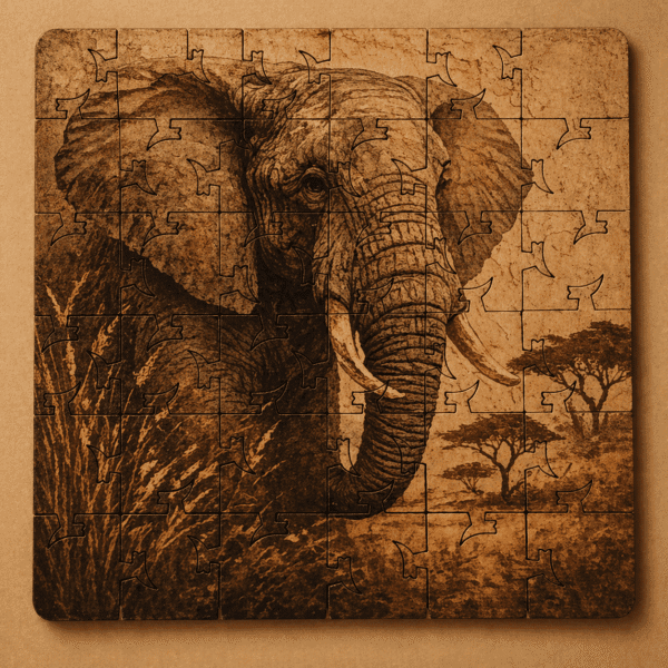 Safari Puzzle Coaster Set | Wooden Puzzle Coasters