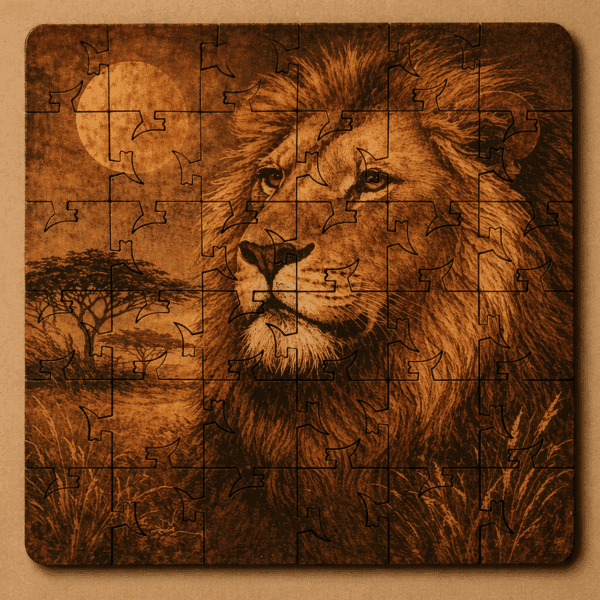 Safari Puzzle Coaster Set | Wooden Puzzle Coasters