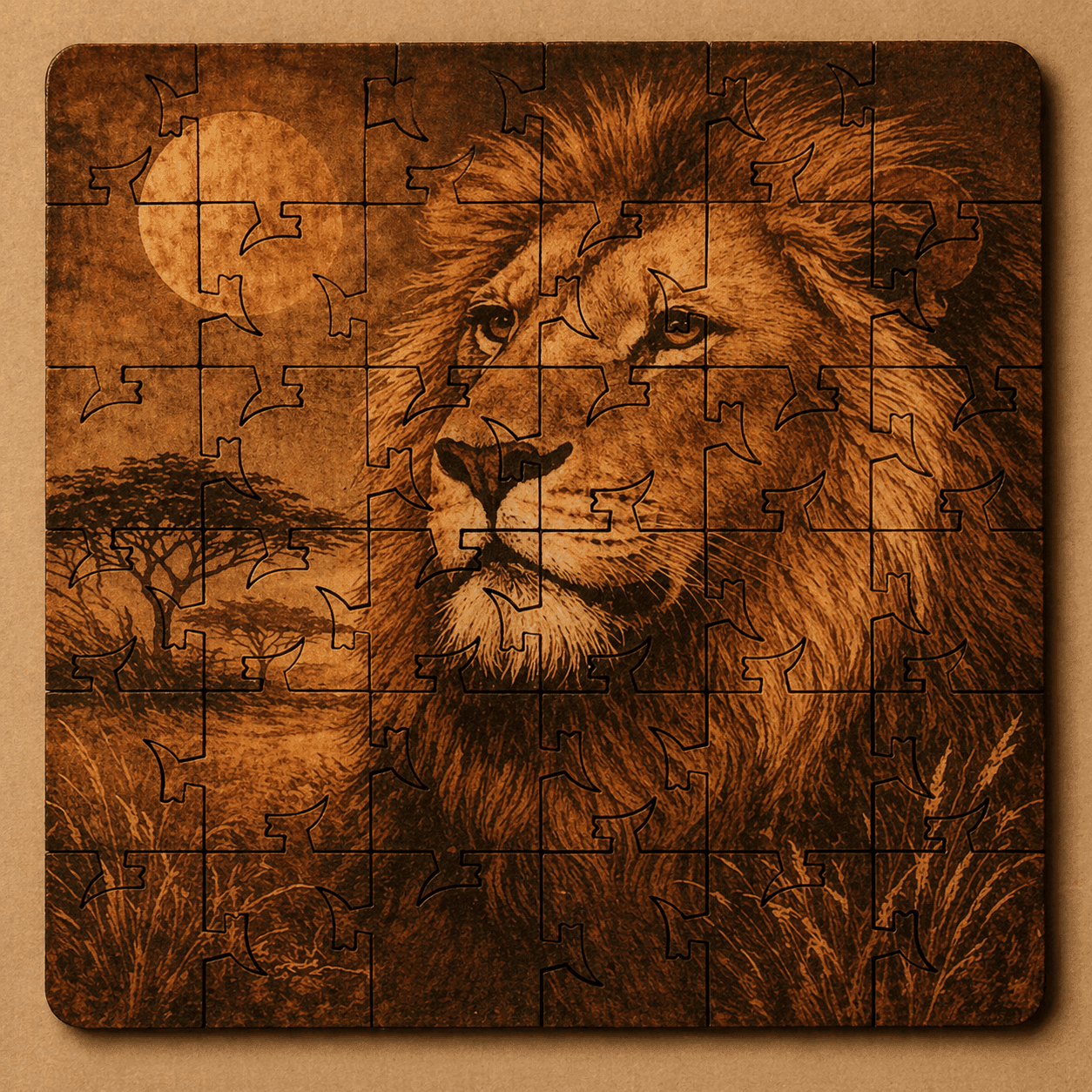 Safari Puzzle Coaster Set | Wooden Puzzle Coasters - Image 9