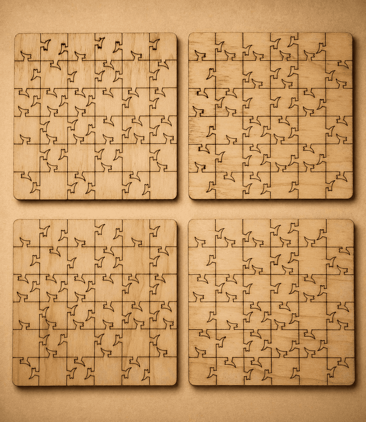 Safari Puzzle Coaster Set | Wooden Puzzle Coasters - Image 4