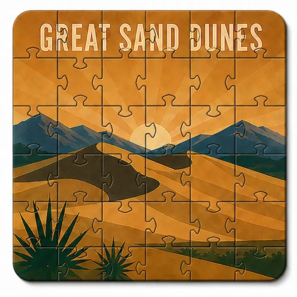 Colorado National Parks Puzzle Coaster Set | Wooden Puzzle Coasters