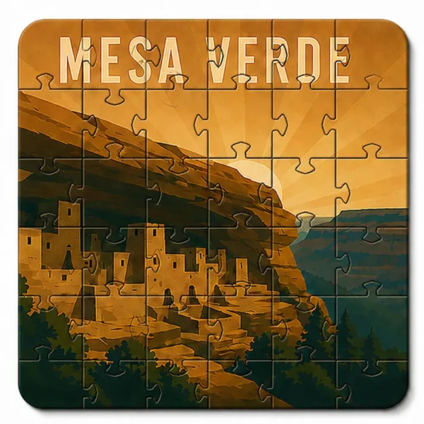 Colorado National Parks Puzzle Coaster Set | Wooden Puzzle Coasters
