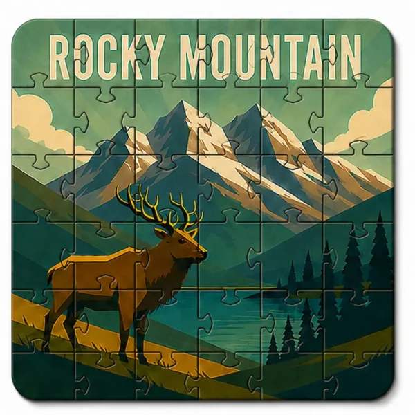 Colorado National Parks Puzzle Coaster Set | Wooden Puzzle Coasters