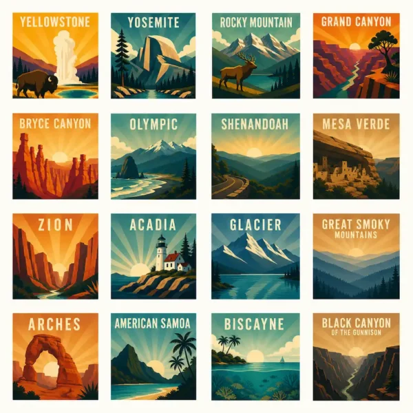 Create Your Own National Park Puzzle Coaster Set | Wooden Puzzle Coasters