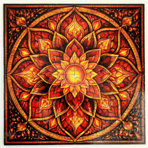 Evergreen Fire Mandala | Premium Wooden Jigsaw Puzzle - Image 3