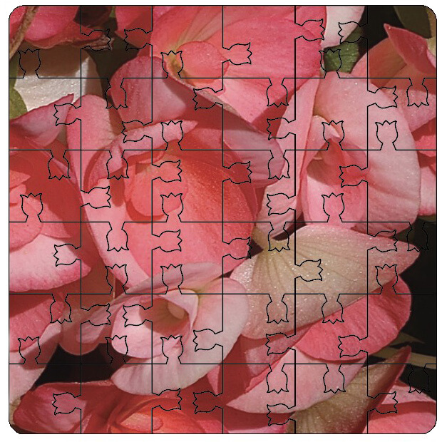 Flower Puzzle Coaster Set | Wooden Puzzle Coasters - Image 7