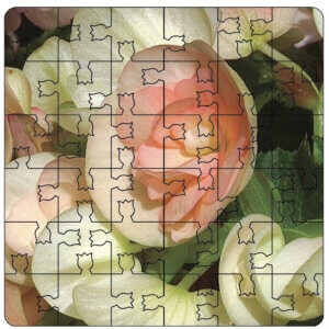 Flower Puzzle Coaster Set | Wooden Puzzle Coasters - Image 6