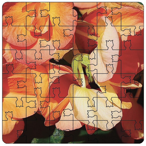 Flower Puzzle Coaster Set | Wooden Puzzle Coasters - Image 5