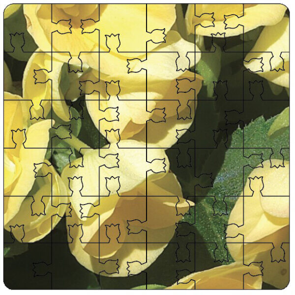 Flower Puzzle Coaster Set | Wooden Puzzle Coasters