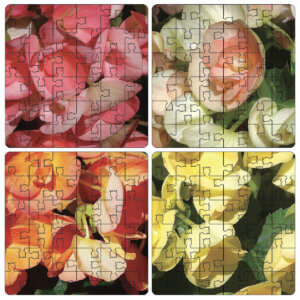 Flower Puzzle Coaster Set | Wooden Puzzle Coasters - Image 3
