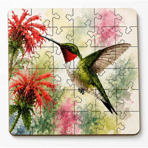 Bird Puzzle Coaster Set | Wooden Puzzle Coasters