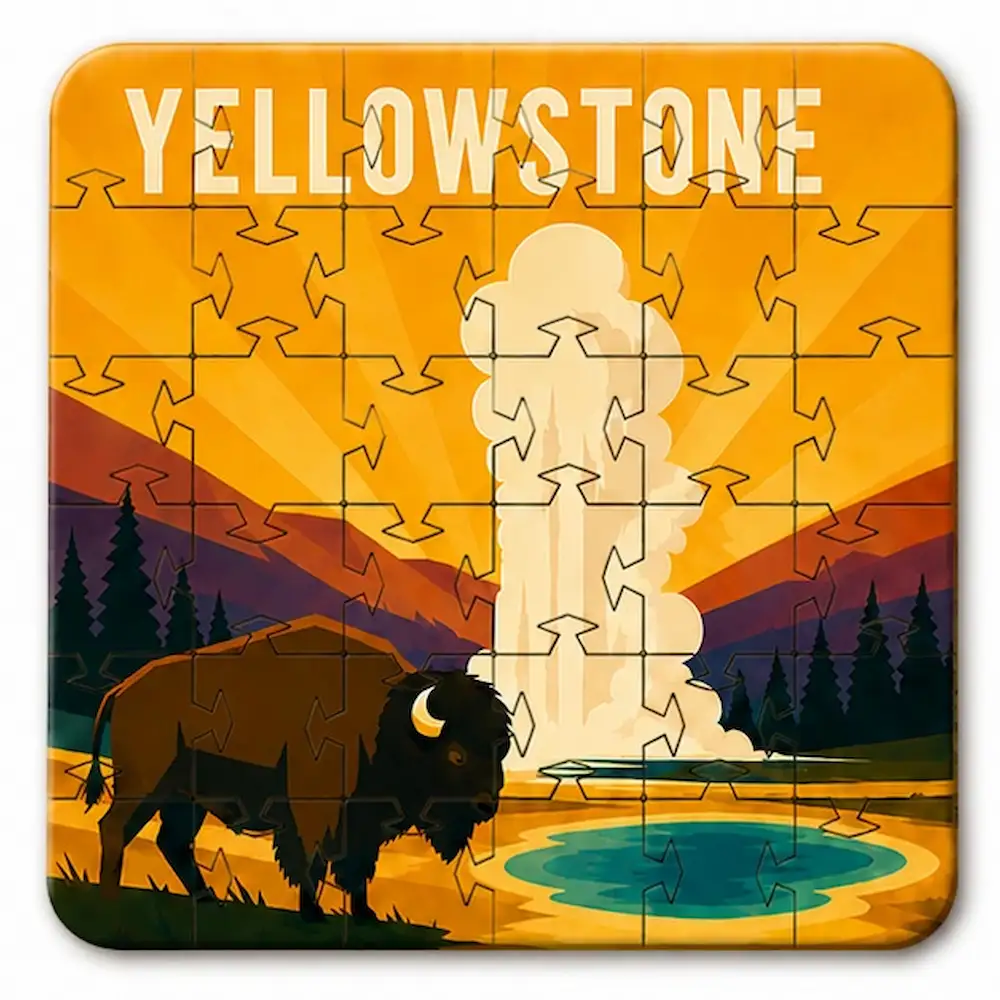 Iconic National Parks Puzzle Coaster Set | Wooden Puzzle Coasters - Image 5