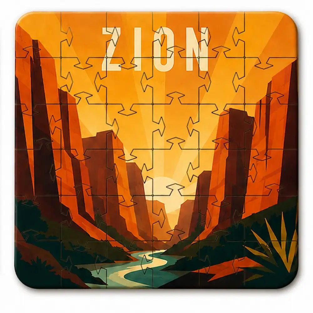 Iconic National Parks Puzzle Coaster Set | Wooden Puzzle Coasters - Image 8