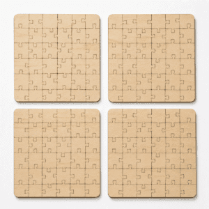 Flower Puzzle Coaster Set | Wooden Puzzle Coasters - Image 2