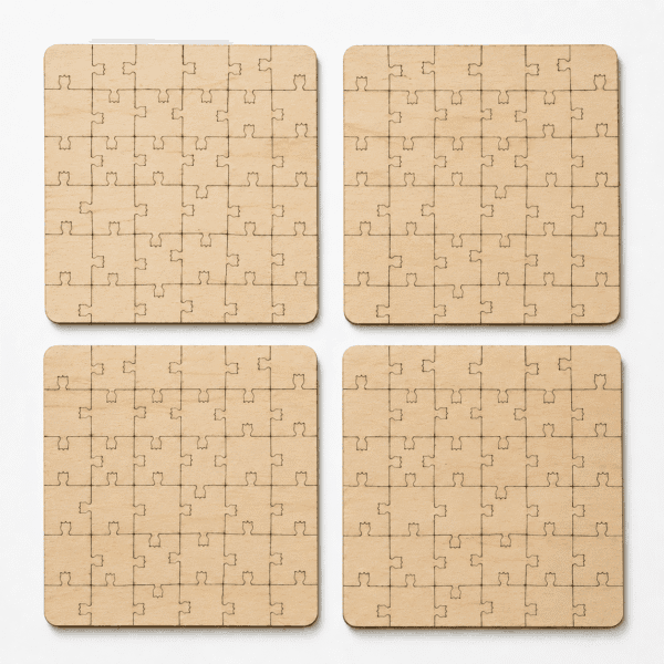Flower Puzzle Coaster Set | Wooden Puzzle Coasters