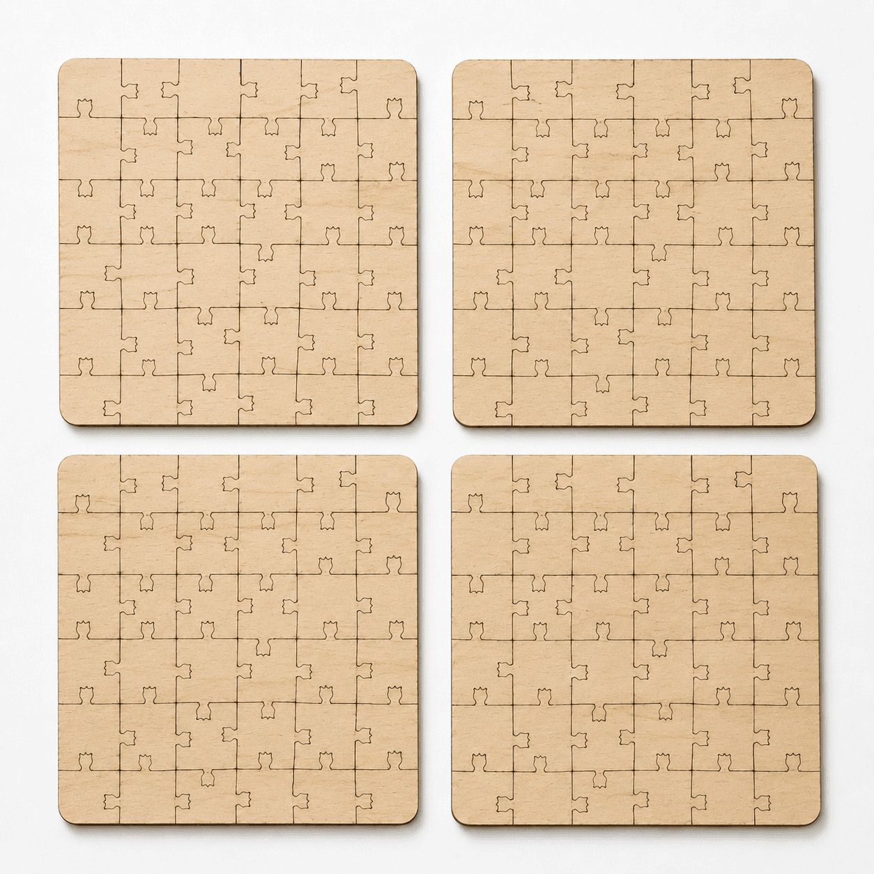 Flower Puzzle Coaster Set | Wooden Puzzle Coasters - Image 2