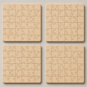 Spanish Mosaic Puzzle Coaster Set | Wooden Puzzle Coasters - Image 5