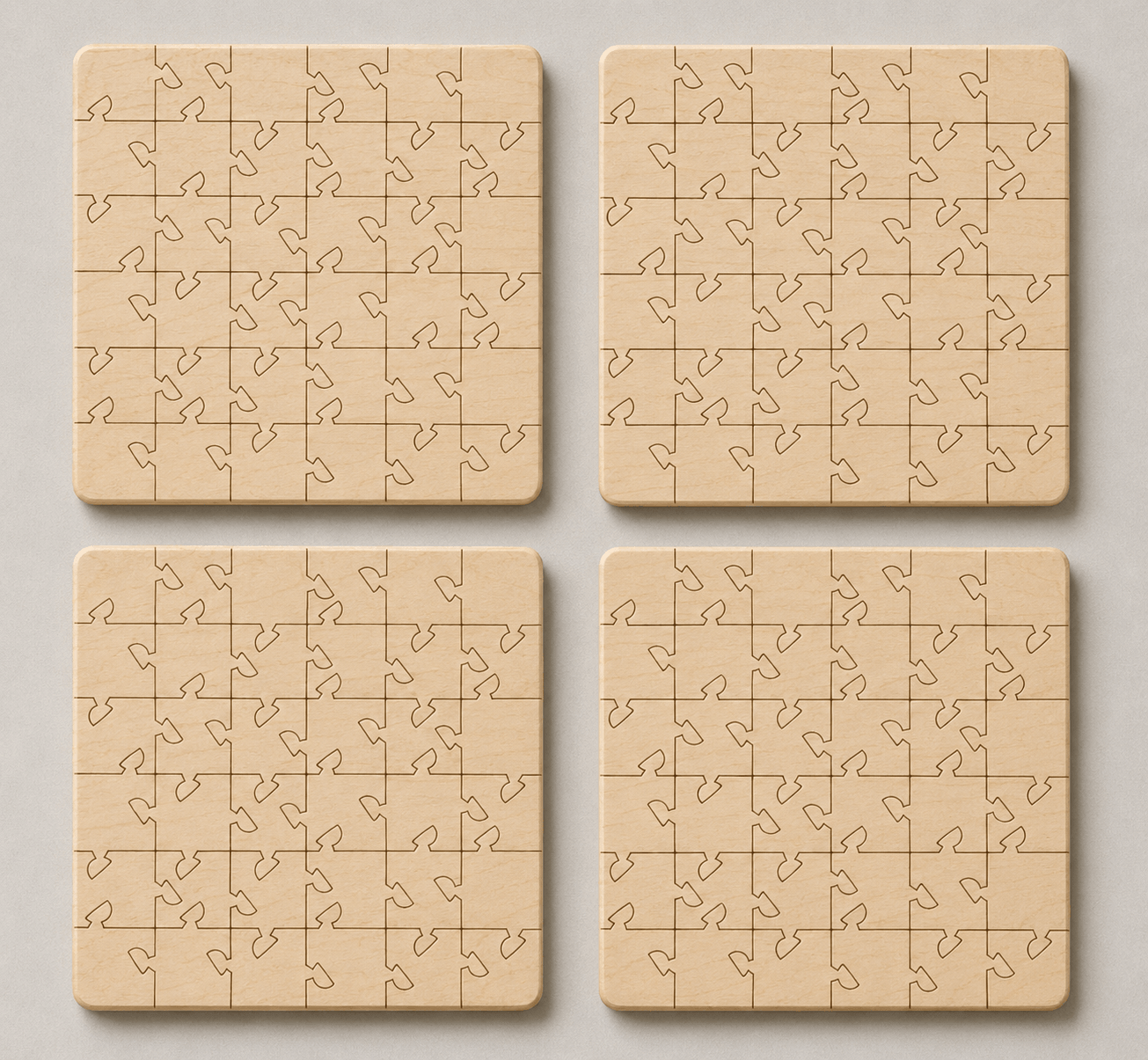 Spanish Mosaic Puzzle Coaster Set | Wooden Puzzle Coasters - Image 5