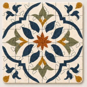 Spanish Mosaic Puzzle Coaster Set | Wooden Puzzle Coasters - Image 6