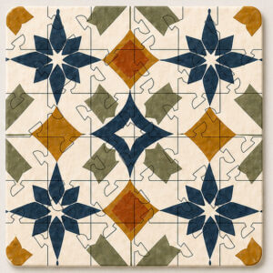 Spanish Mosaic Puzzle Coaster Set | Wooden Puzzle Coasters - Image 7