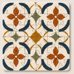 Spanish Mosaic Puzzle Coaster Set | Wooden Puzzle Coasters - Image 10