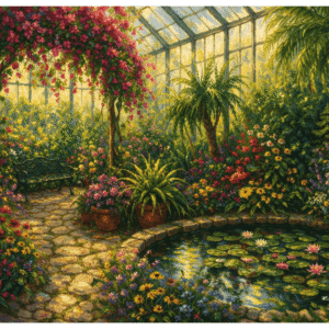 Sunlit Evergreen Conservatory | Premium Wooden Jigsaw Puzzle - Image 2