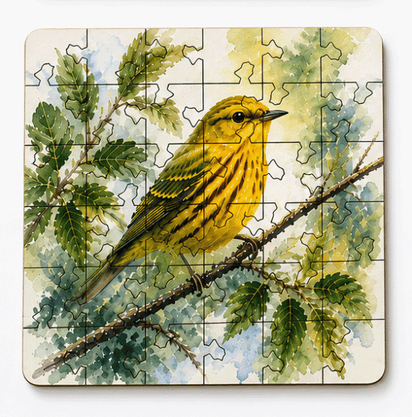 Bird Puzzle Coaster Set | Wooden Puzzle Coasters